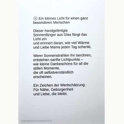 Sonnenfänger Herz rosa – Mama mit Karte