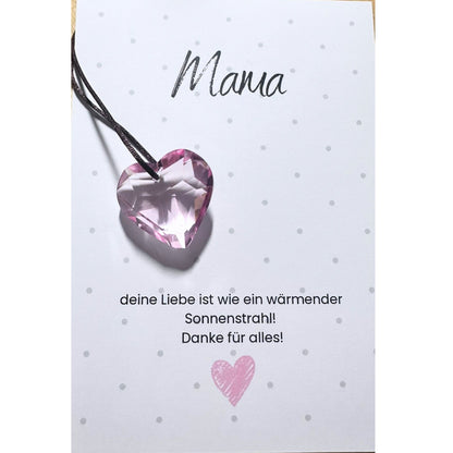Sonnenfänger Herz rosa – Mama mit Karte