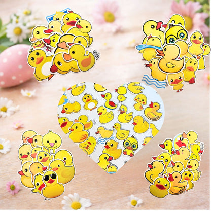 Entchen Sticker Set – 12 süße Enten Sticker im Organza Säckchen
