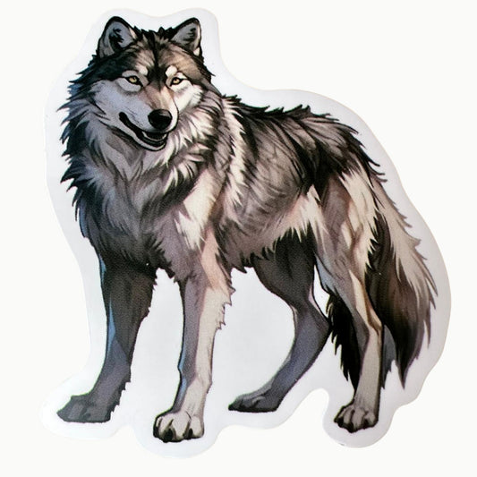 🐺 Wolf Sticker Set – 12 starke Designs im schwarzen Organzasäckchen